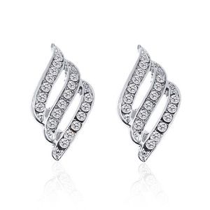 Silver Rhinestone Spiral Studs